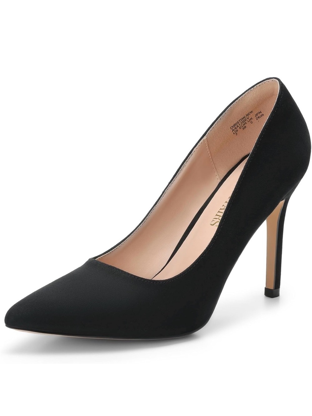 Classic Black Pointed-Toe Stiletto Pump - Womens